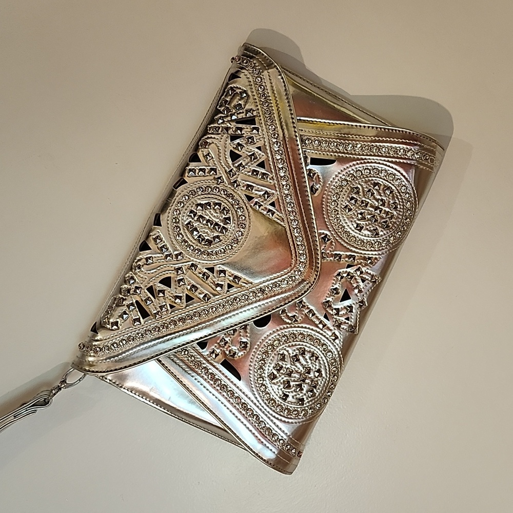 Large Silver Bebe Clutch